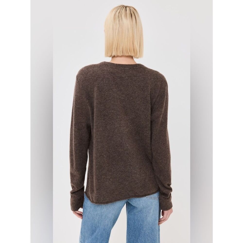 Reformation Cashmere Boyfriend Brown Crewneck Sweater Size Small - Picture 2 of 12